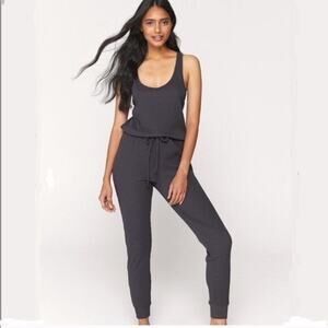 $128 Spiritual Gangster Gray Yoga Active Drawstring Jogger Jumpsuit Medium NEW